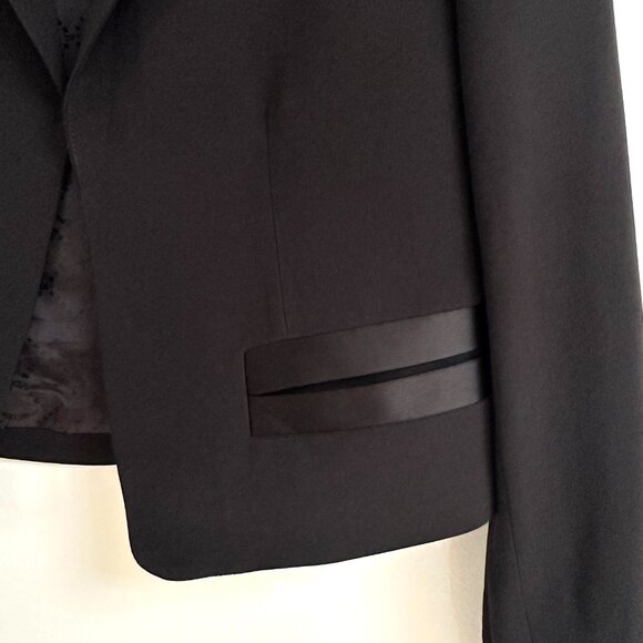 Zadig & Voltaire Vola Deluxe Cropped Black Blazer Jacket Chic Professional Sz 36 - Picture 2 of 4